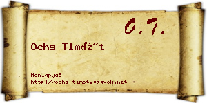 Ochs Timót névjegykártya